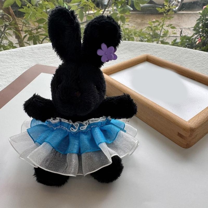 Lovely Rabbits Toy Keychain Soft Plush Pendant Key Chain Cartoon Animal Shaped Keyrings Ornament Stylish Bag Charm