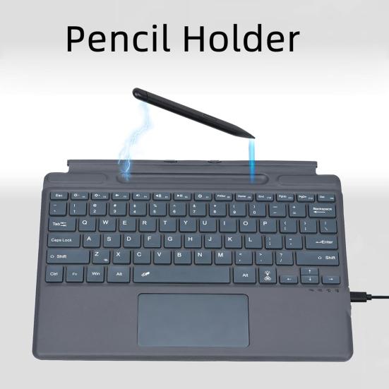 Wireless Bluetooth-compatible Keyboard Case Colorful Backlit with Protective Design Detachable Latency Free Tablet