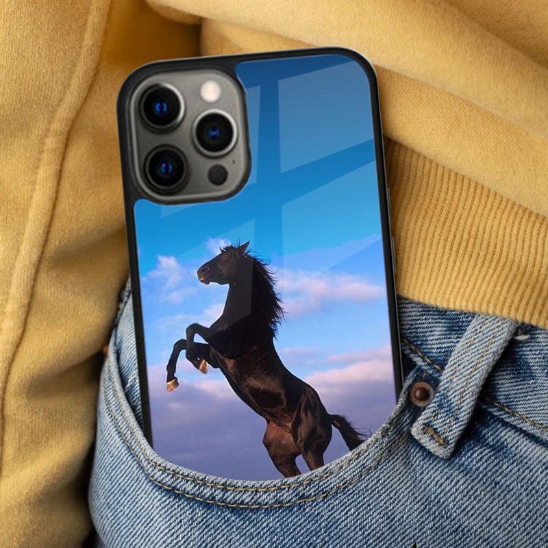 Horse animal painting Soft Phone Case for iPhone 17 Air 16e Pro max 15 Pro 13 14 Plus 11 12 MagSafe Magnetic Coque