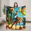Cozy Flannel Throw Blanket Soft Bedspread for Couch Chair Sofa Bed Cover Perfect for Students and Travelers with Italian Print