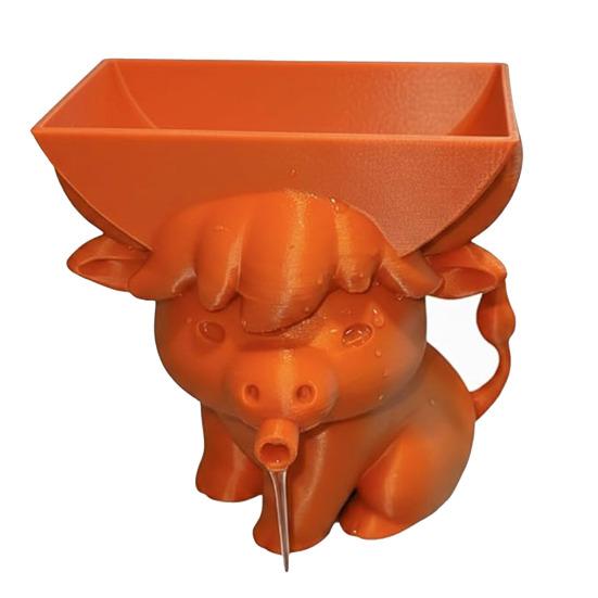 Highland Cow Sponge Holder 3D Printed with Built-In Drain Keeps Sponges Dry Cute Cow Design Fun Practical Kitchen Accessory Gift