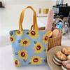 Charming Mini Canvas Lunch Tote Soft Cotton Linen Handbag For Daily Use