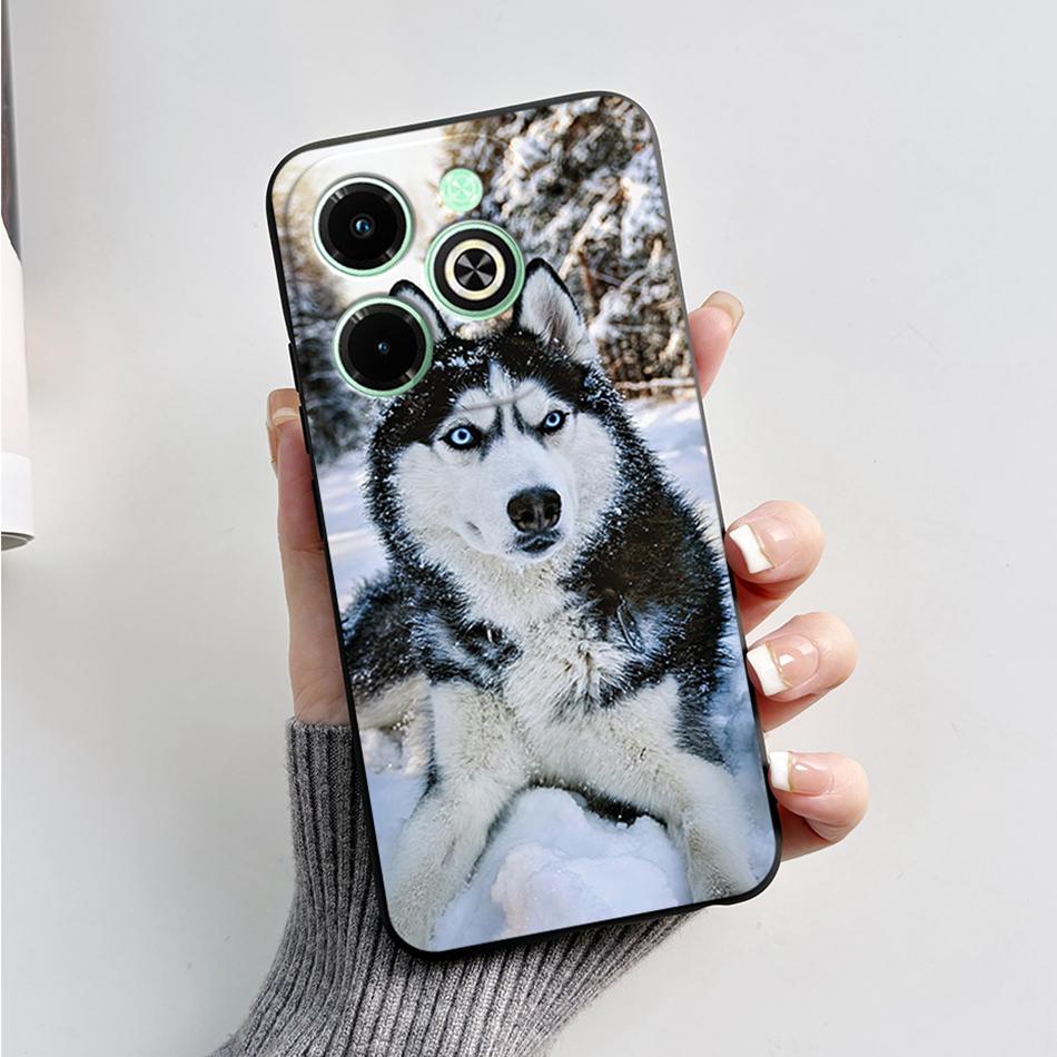 For Infinix Hot 40i Case Hot40i Fashion Marble Black Silicone Soft Phone Case For Infinix Hot 40i 40 i X6528B Back Cover Fundas