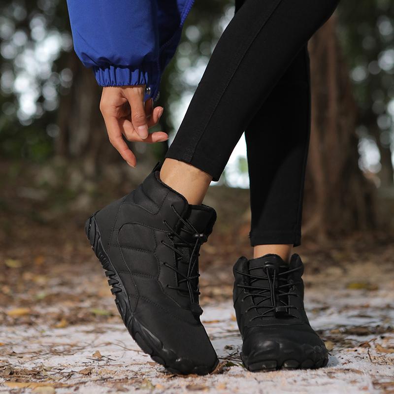 Plush Outdoor Sneakers Winter Hiking Shoes Warm Cotton Shoes Men Women Ankle Boots Anti-slip Trekking Camping Shoes