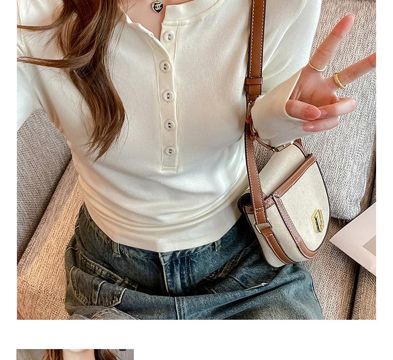 Dámský elegantní top s dlouhým rukávem a kulatým výstřihem slim fit na časný podzim