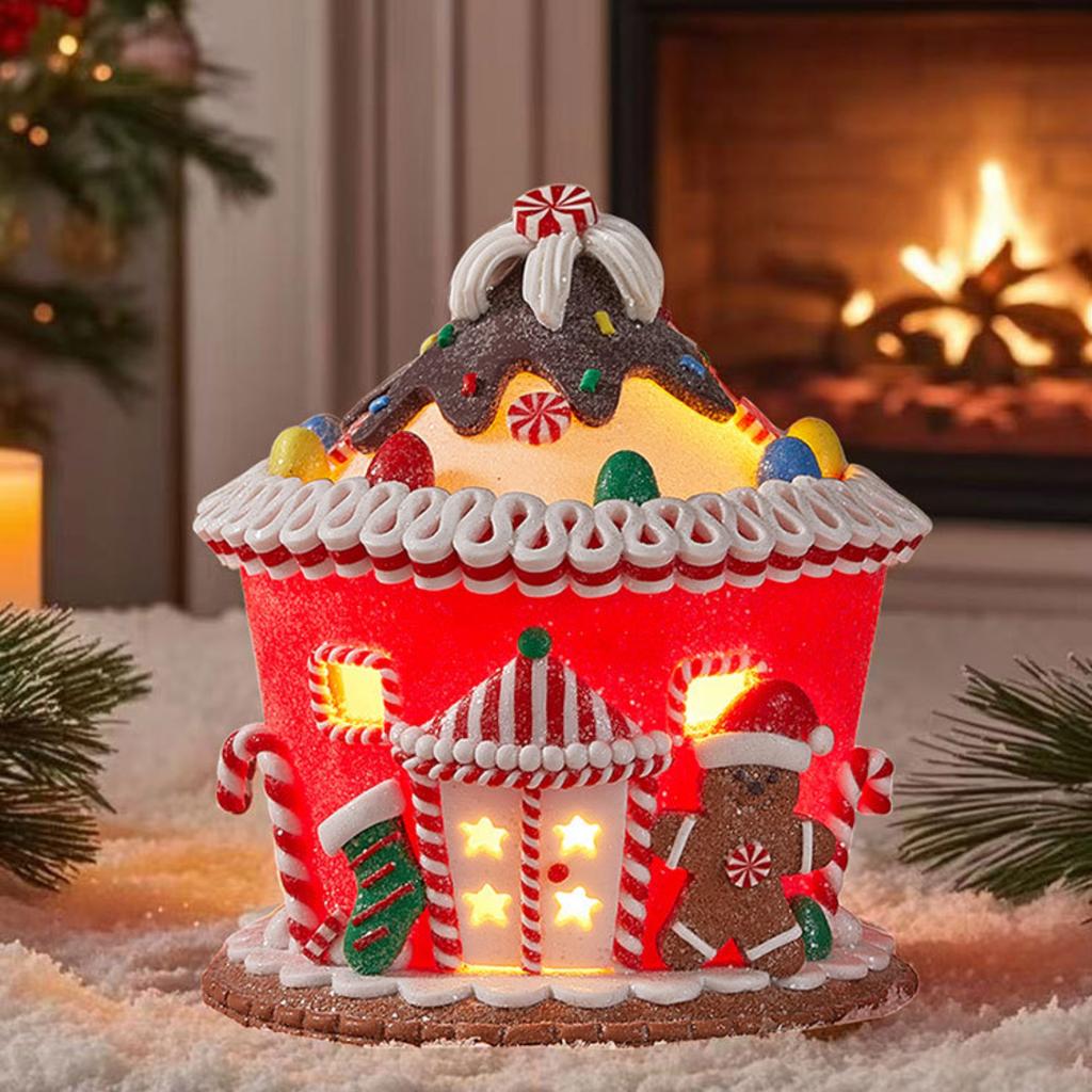 Christmas Decorations: Home Luminous Soft ClayCastle House, BreadClay, Christmas Shopping Mall Window Display Ornaments