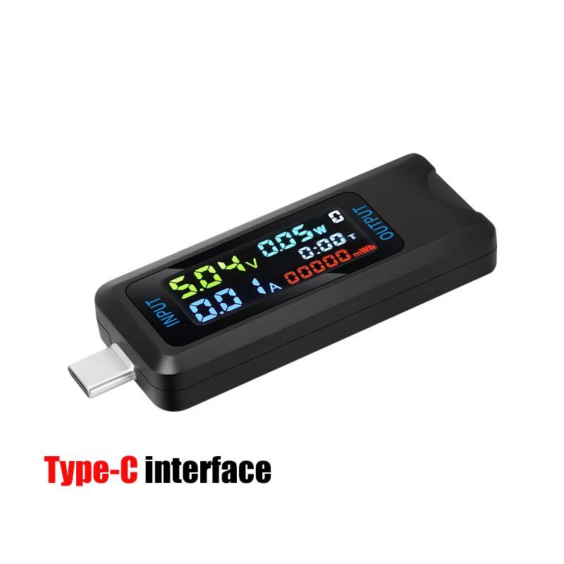 Type-C/USB Tester Digital Voltmeter Battery Capacity Tester Voltage Current Meter Ammeter Detector Power Bank Charger Indicator