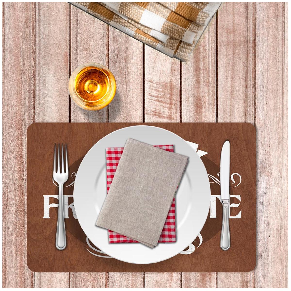 Les TréSors De Lily [A1904] - Prestieranie 'Restaurant La Bonne Franquette' Hnedá - 43X28 ​​​​Cm Hnedá-image