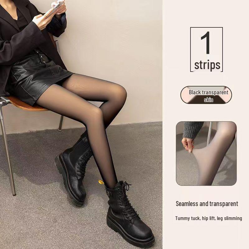 

Women s Winter Gray Sheer Flight Attendant Leggings with Fleece Lining Black Sheer Full Foot