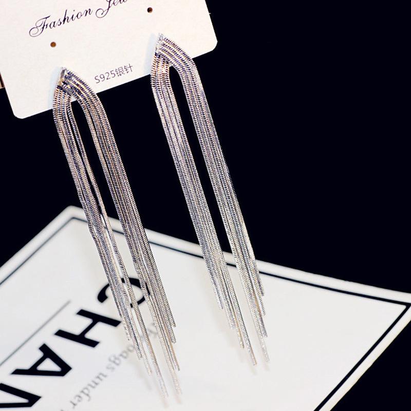 Mode Glänzende Lange Quaste Drop Ohrringe für Frauen Voller Strass Kristall Baumeln Ohrring Mädchen Hochzeit Party Persönlichkeit Schmuck