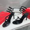 Fashion Summer Sandals Women Rhinestones Snake Twine Around Ankle Strap Wedding Shoes Fashion PVC Crystal High heels Gladiator Sandals
