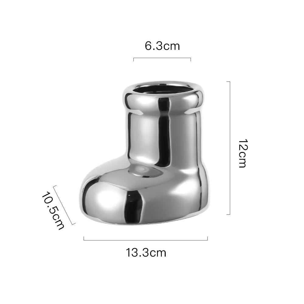Creative Ceramic Vase Boots Shoe Cute Cartoon Pen Holder Tabletop Storage Ikebana Flower Vase Boots Pot Home Decoration Accessor
