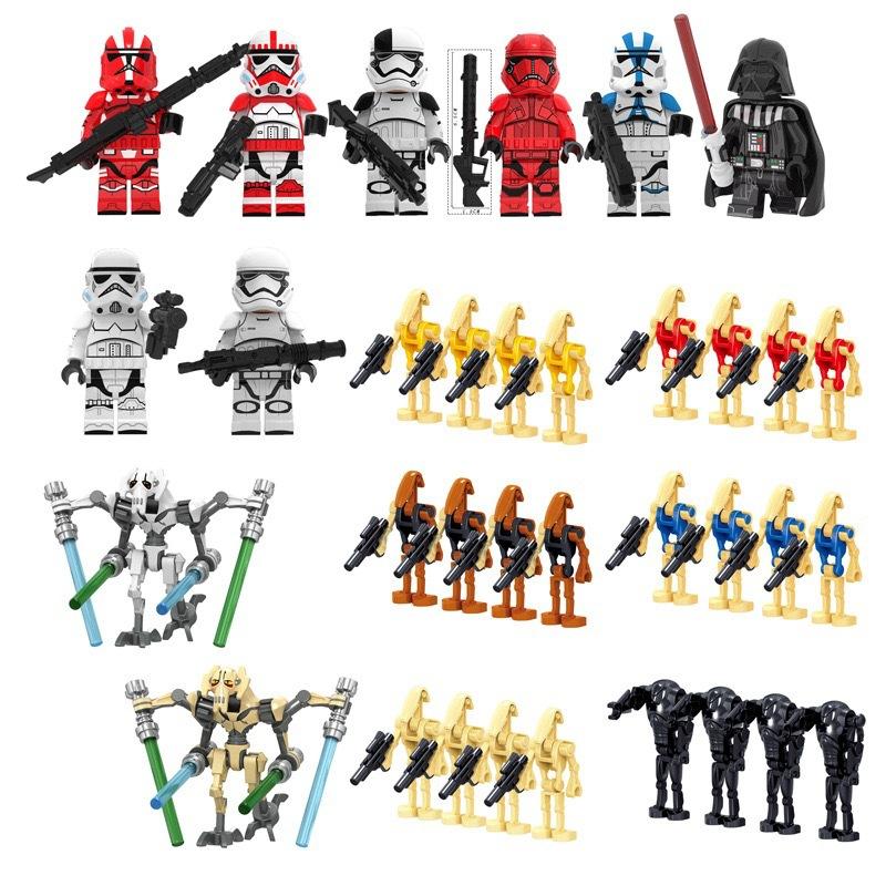 Star Wars Kampfdroide Bausteine Spielzeugfiguren Set für Jungen, DIY Montage Puzzle Steine Bausatz, Beutel mit Mehreren Stilen