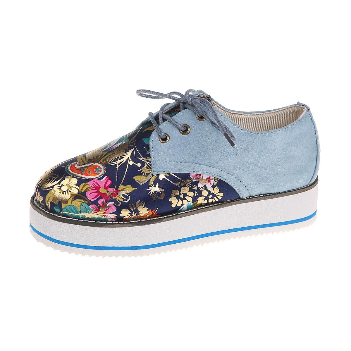 

Кроссовки из вулканизированной кожи, женская обувь, женская обувь с цветочным принтом, на шнуровке, модная повседневная обувь на платформе для женщин Zapatillas Mujer 38