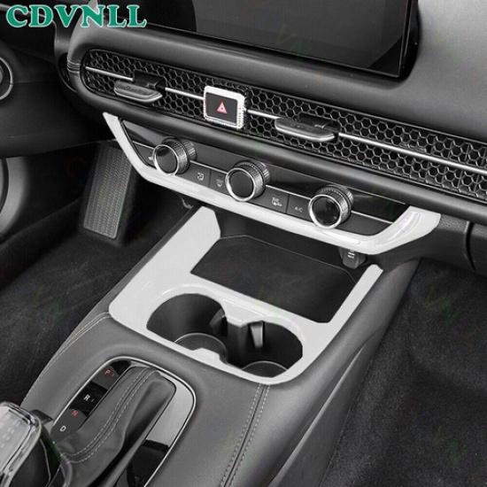 Central Console Gear Water Cup Cover For Honda HR-V HRV -2024 Matte Silver