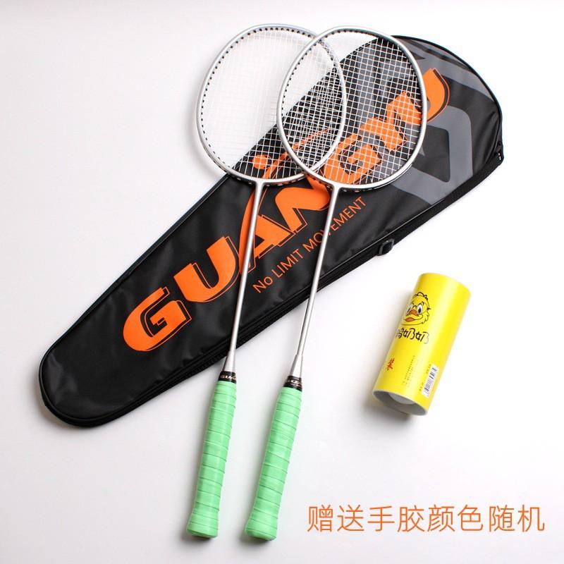 Badminton Rackets Set 2Pcs Lightweight Carbon Fiber Beginners Adults Training