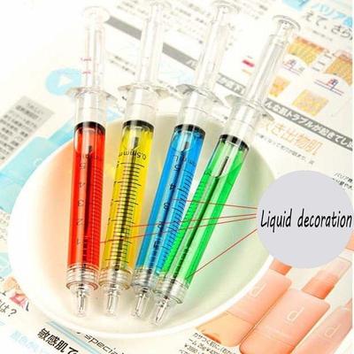 4x Syringe Pens Novelty Liquid Syringe Ballpoint Pen Doctor Nurse Medical Hospital Fun Gift