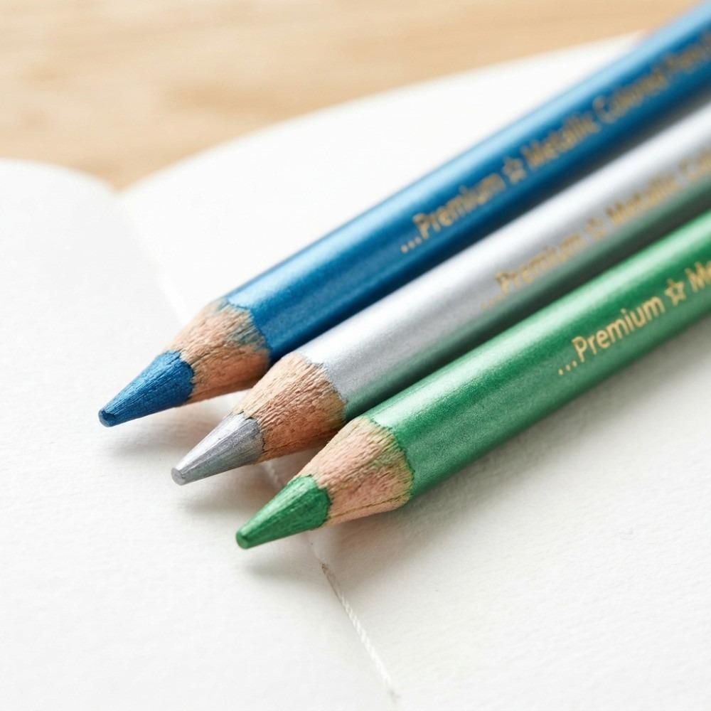 12PCS 12 Colors Colored Pencils Durable wood Drawing Pencils Art Supplies Pencil Set  Adults Pencils Metallic