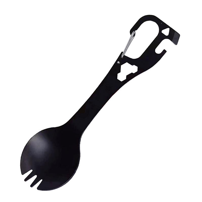 5 In 1 Utility Spork Portable Stainless Fork Spoon Cutlery Multifunctional Bottle Opener Tools Camping Eating Tableware