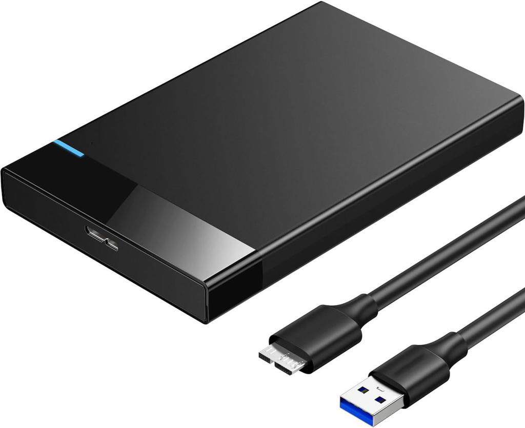 2.5" Hard Drive Enclosure USB 3.0 to SATA III Adapter Supports 2.5 Inch SSD & HDD 9.5mm 7mm External Hard Drive Enclosure