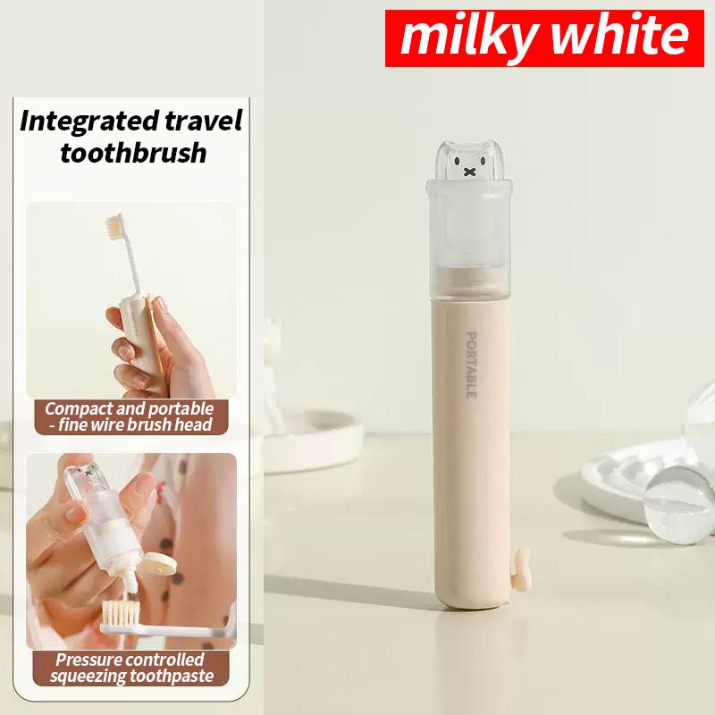 1 Piece - Convenient Toothbrush Travel Container, 2-in-1 Folding Toothbrush Set - Small and Convenient - Essential for Business