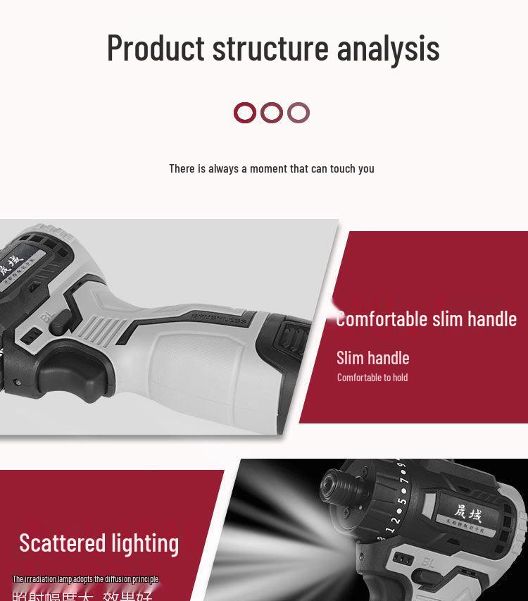 18V Brushless Cordless Electric Screwdriver with High Torque