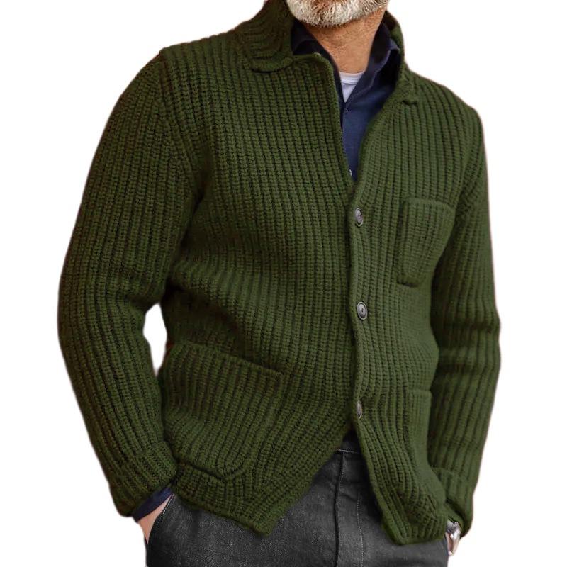 Sweater Stand-up Collar Slim-fit Knitted Cardigan 2025 Winter New Style Plus Size Casual Men's Clothing