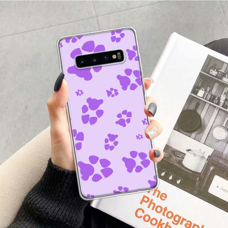 dog footprint Paw Phone Case For Samsung Galaxy S26 Ultra S23 S24 S25 Edge S20 FE S21 S22 Plus Soft Print Shell Cover Fundas Gal