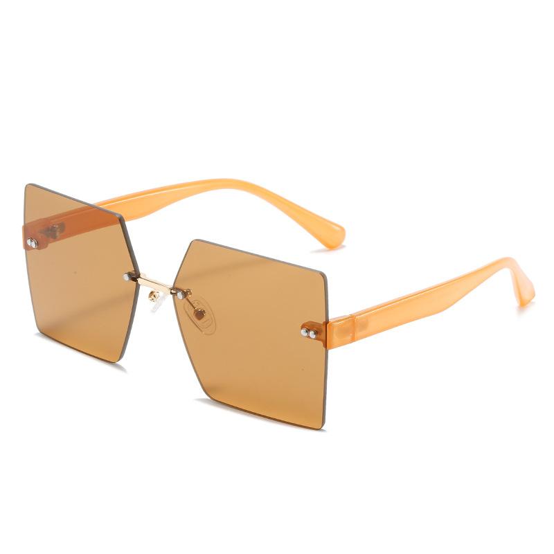 Frameless Sunglasses, Street Photography Personalized Square Pc Glasses, Multi-Color Sunglasses For Women