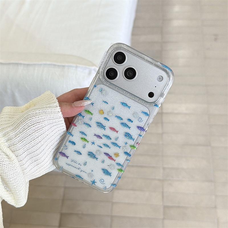 

Summer Underwater World iPhone Case - Fits iPhone 17, 16 Pro Max, 15, 14 - Little Fish Design, New Style iPhone 15 Pro Max