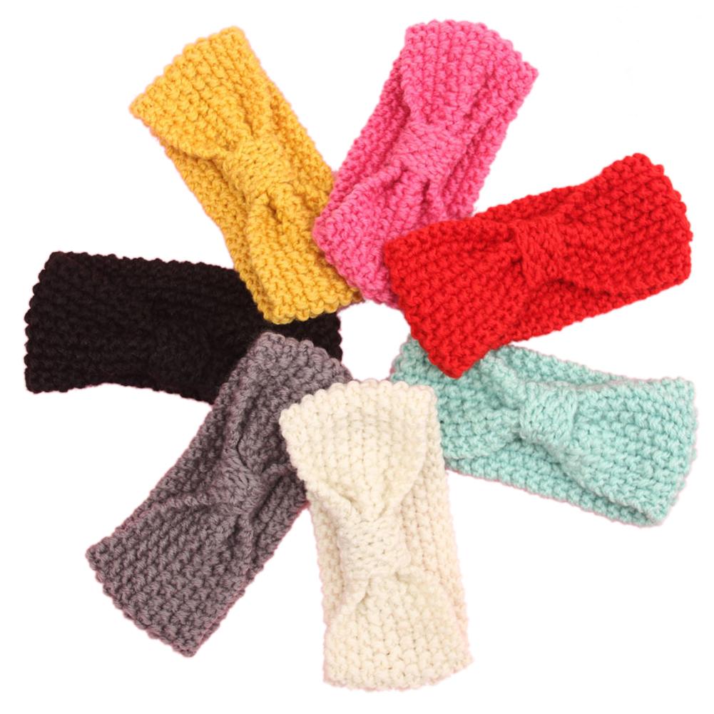 Cute Bowknot Style Kids Headwear  Girl Toddler Knitting Bow Headband Hair Band Accessories Winter