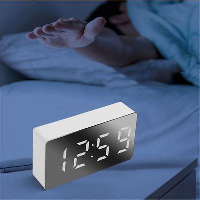 Home Decor Led Light USB Mirror Clock Digital Alarm Clock LED Display Snooze