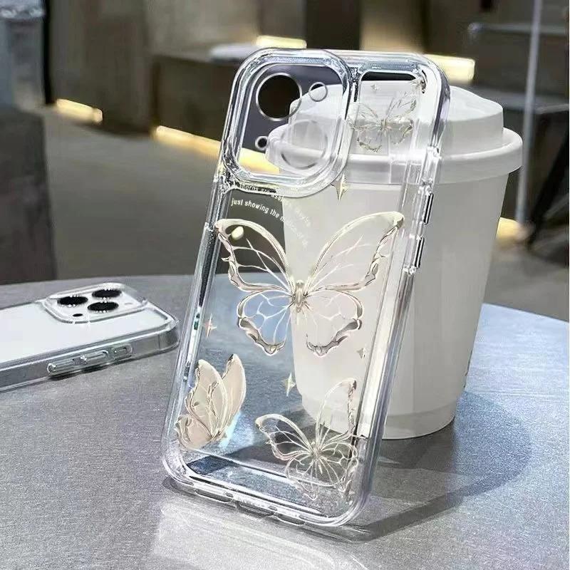 

Colorful Butterfly Soft Transparent Case For iPhone 11 15 14 Pro Max13 12 MiNi XS XR X 7 8 15 Plus SE2 Shockproof Bumper Cover iPhone 14