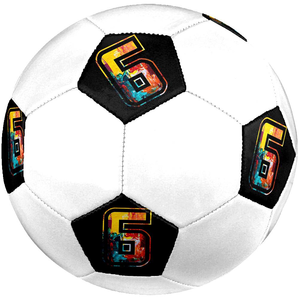 1pc Colorful Number Six Soccer Ball Size 5 Football Machine Sewn Indoor/Outdoor Universal Football Q20