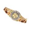 Rich In Flowers Vintage  Watch Rhinestone Bracelet Quartz Watch  Elegant Wear