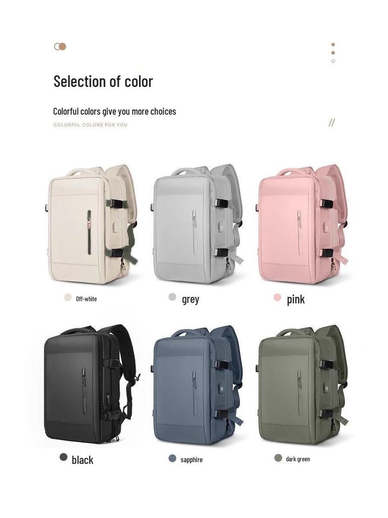 Expandable Double Shoulder Backpack - Unisex Carry-on with Multi-layer Storage and Laptop Compartment, Super Large Capacity