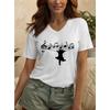 Women Summer T Shirt Cat Pattern Print Short Sleeve Tees Casual Printed Tops