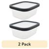 Durable Food Storage Containers 2Pack Stackable Nestable BPAFree Plastic Kitchen Storage Picnic Use Clear Lids Reusable