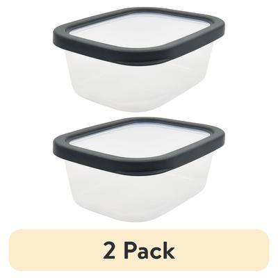 Durable Food Storage Containers 2Pack Stackable Nestable BPAFree Plastic Kitchen Storage Picnic Use Clear Lids Reusable