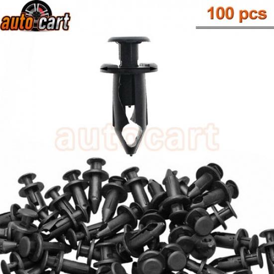 Set Of 100 ATV Retainer Clips 8mm Push Pin Splash Guard Body Panel Fit For Honda
