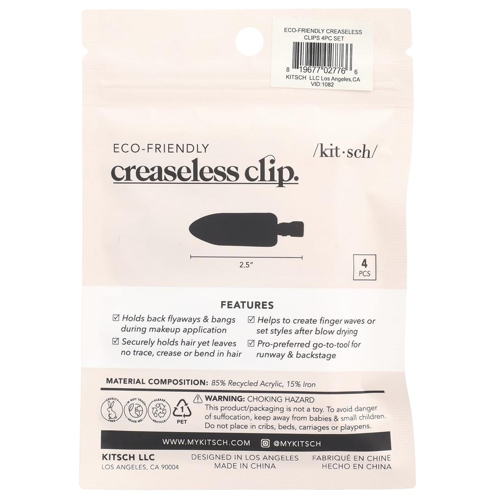 Kitsch Umweltfreundliche knitterfreie Klammern, 4 Stück