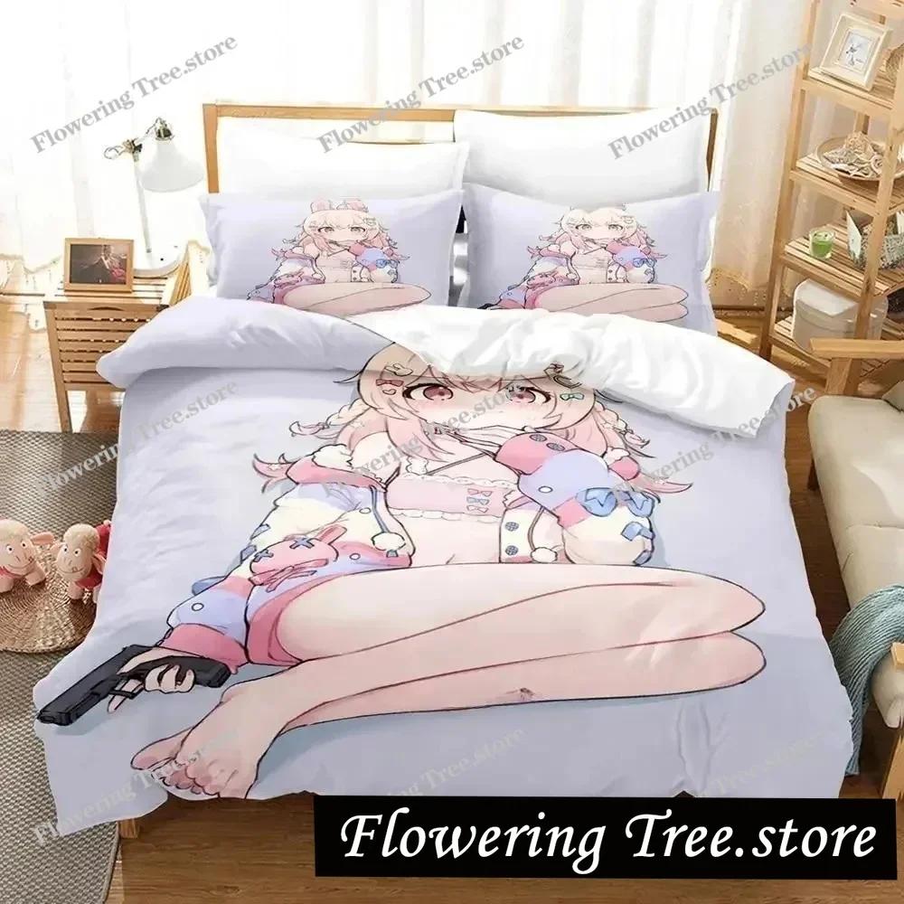 Kawaii Pipkin Pippa Bedding Set Single Twin Full Queen King Size Bed Set Adult Kid Bedroom Duvet Cover Sets Anime Bed Sheet Set