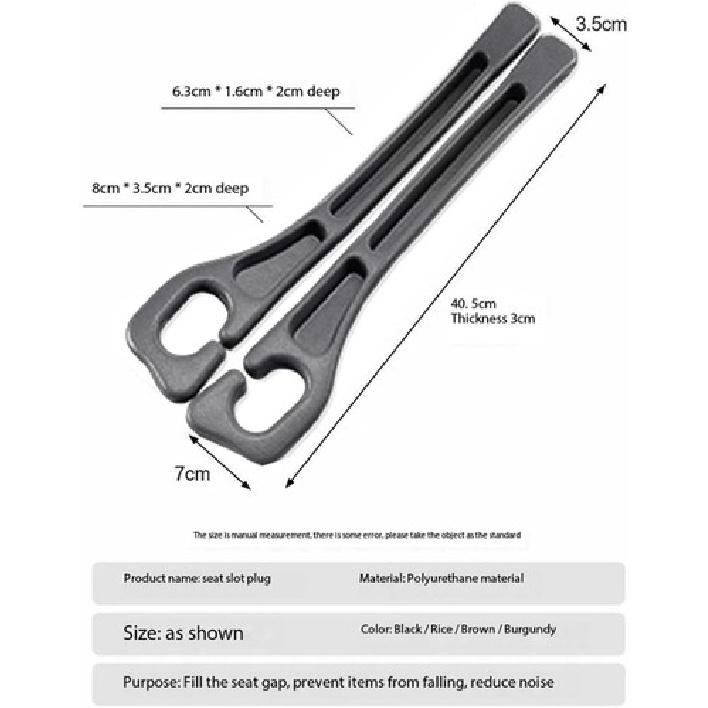 Seat Gap Filler Organizer Universal Fit SUV Truck Console Side Plug Strip Black