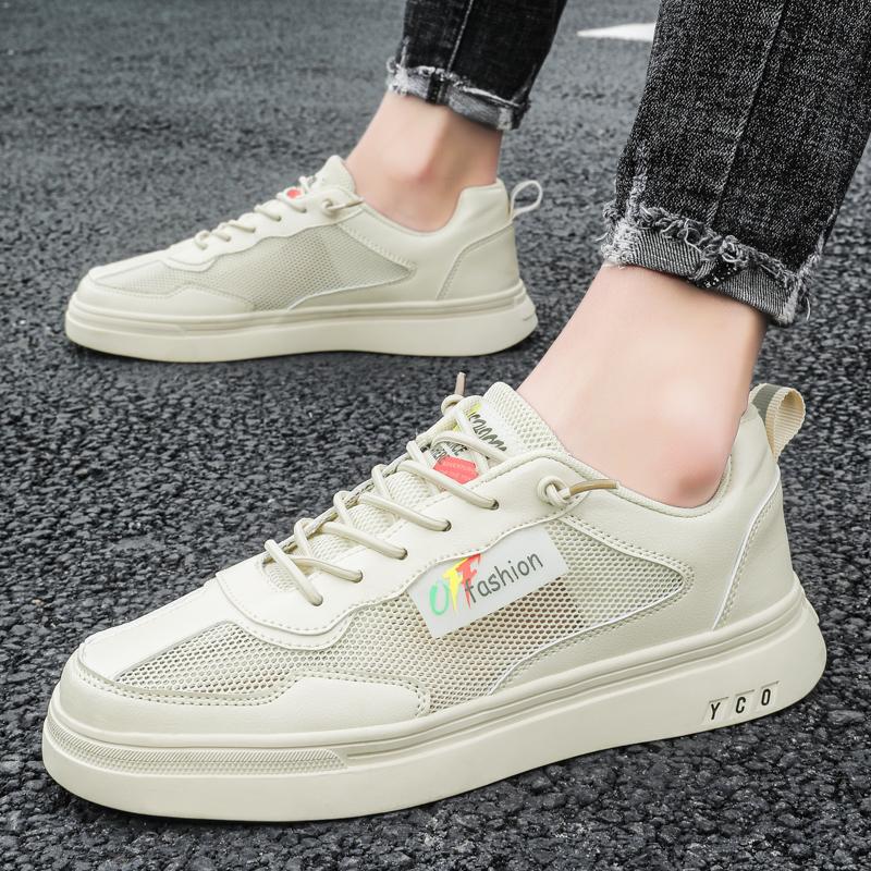 Men White Mesh Tennis Sneakers Summer Sports Skateboarding Shoes Students School Running Shoes Plus Size