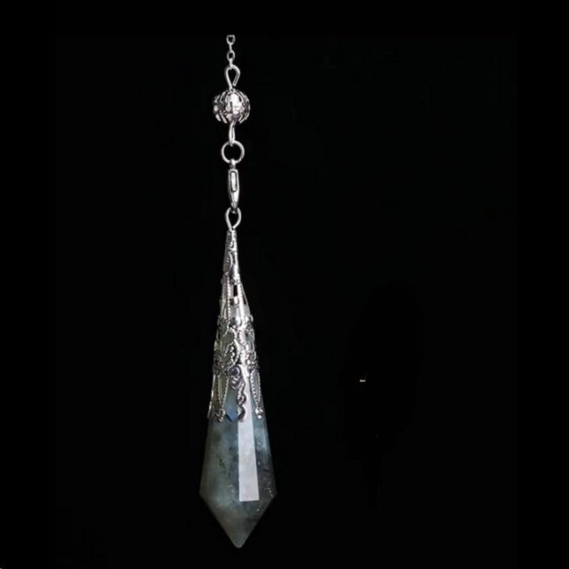 Natural Crystal Pendant with Smoky Quartz, Amethyst, Brown Quartz, Obsidian, Tiger's Eye, and White Crystal