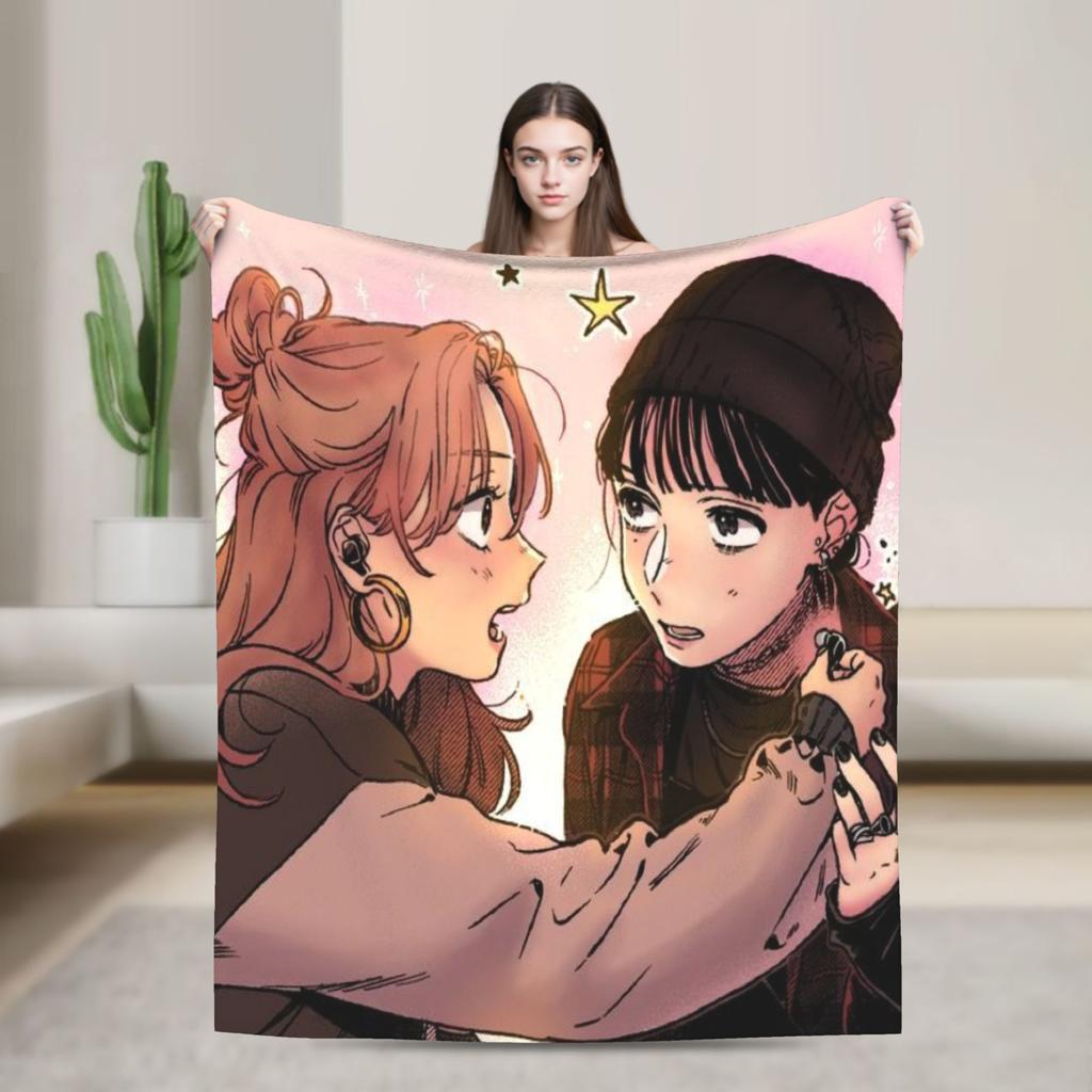 Mitsuki Koga Aya Green Yuri Blanket Quality Warm Soft Throw Blanket Winter Picnic Home Decor Pattern Bedspread