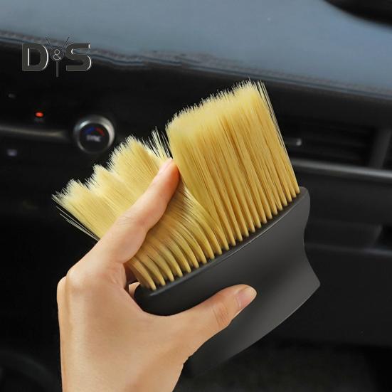 High Density Soft Bristle Car Dust Removal Brush Auto Air Conditioning Vents Interior Brush Ergonomic Handle Cleaning Brush