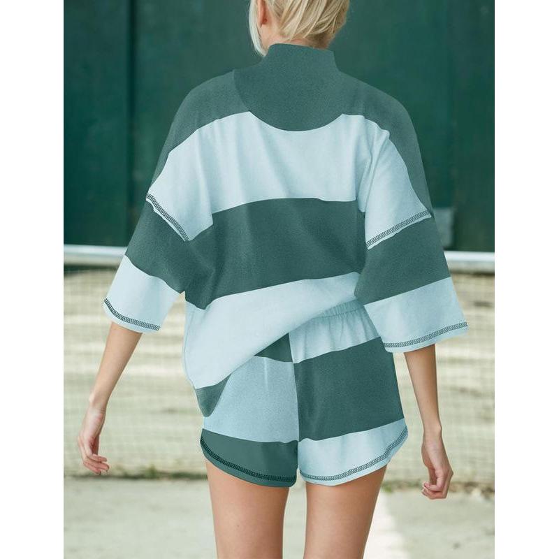 G3223 Women's Striped Sports & Casual Fitness Set