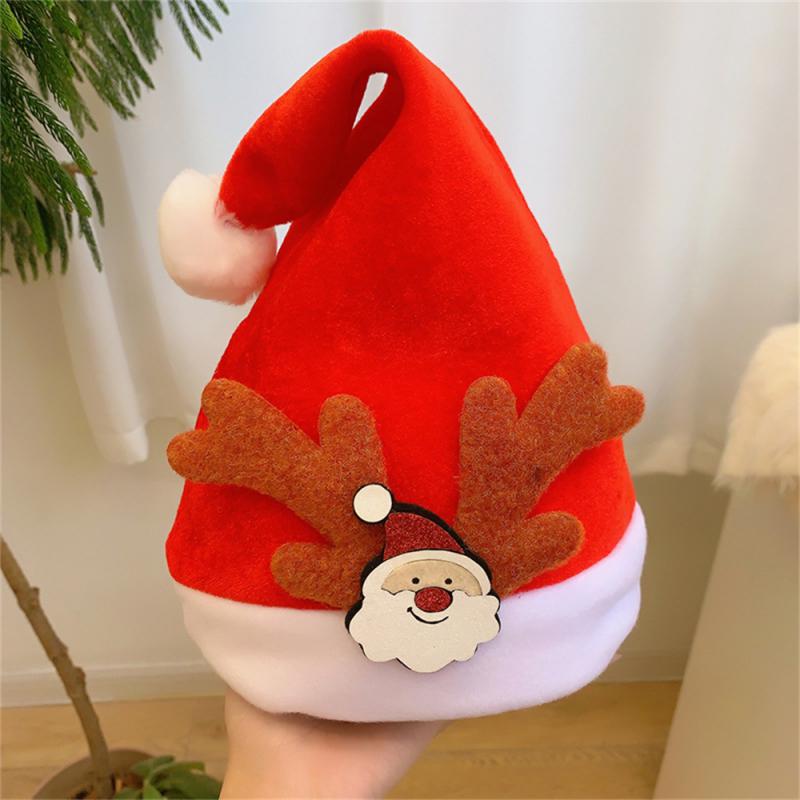 Cartoon Santa Hat Santa Claus Snowman Elk Embroidered Christmas Decoration For Christmas New Year Festive Holiday Party Supplies