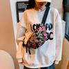 Chinese Style Northeast Big Flower Vintage Crossbody Bag Women Street Fashion Chest Bag Floral Pattern Sport Casual Fanny Pack